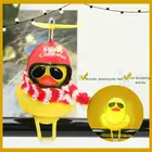 2 шт. Рождественская желтая утка с шарфом шапка шарф Сделай Сам декомпрессионная игрушка автомобиль приборная панель автомобиль велосипед украшения домашний декор забавные подарки