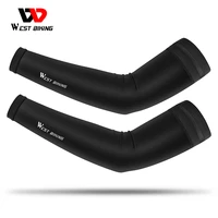 west biking breathable quick dry cycling arm sleeves fingerless elbow pad fitness armguards uv protection ice fabric arm sleeves