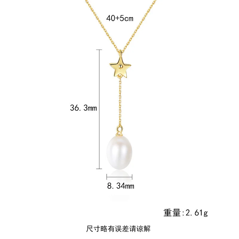 925 ожерелье из чистого серебра ключицы натуральный пресноводный жемчуг звезда