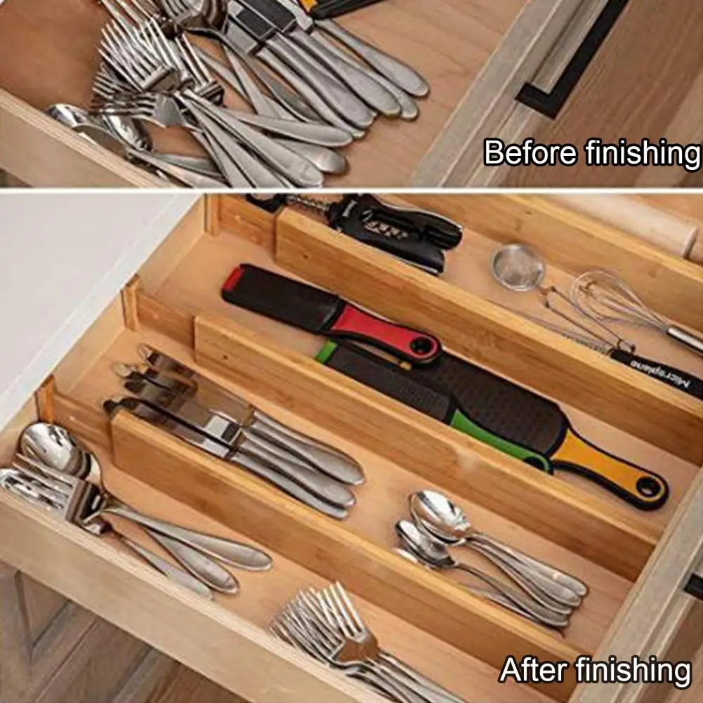 

Adjustable Bamboo Drawer Dividers Expandable Organizer Household Bedroom Tools For Home Dormitory Space-saving
