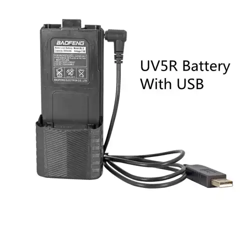 Портативная рация Baofeng, большой Аккумулятор 7,4 В, 3800 мАч, аккумулятор для телефона, USB-зарядное устройство UV5R UV5RE