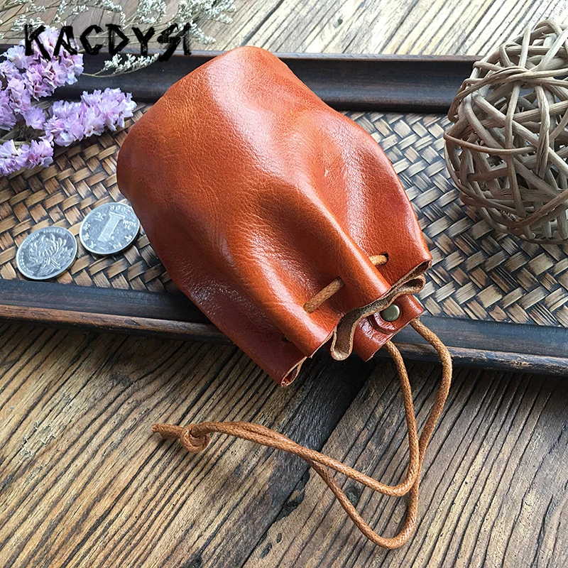 Маленькая монетница унисекс из натуральной кожи мини-кошелек для монет