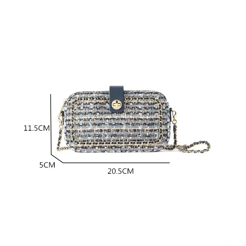 

Luxury Handbags Brand Design Women Crossbody Bags Lady Woolen Double Zipper Small Square Bag Large Capacity Chain Shoulder Bag