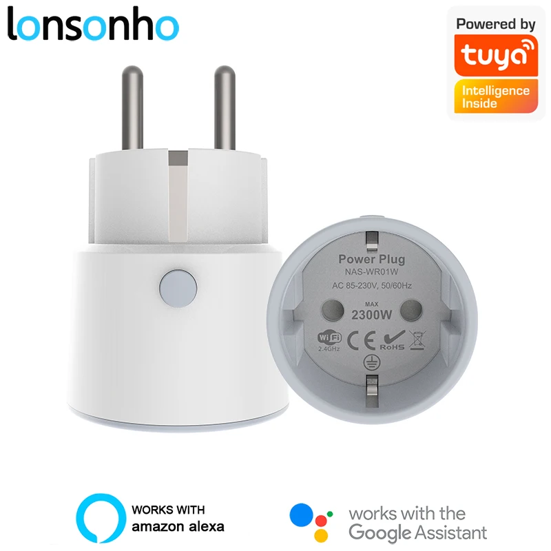 Умная вилка Lonsonho Wi Fi разъем типа F штепсельная европейского стандарта 10A 16A