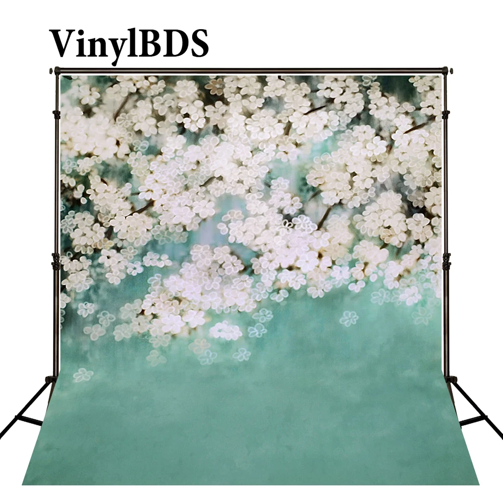 Винилбд детский фон для фотосъемки новорожденных с цветами в цветочек белые