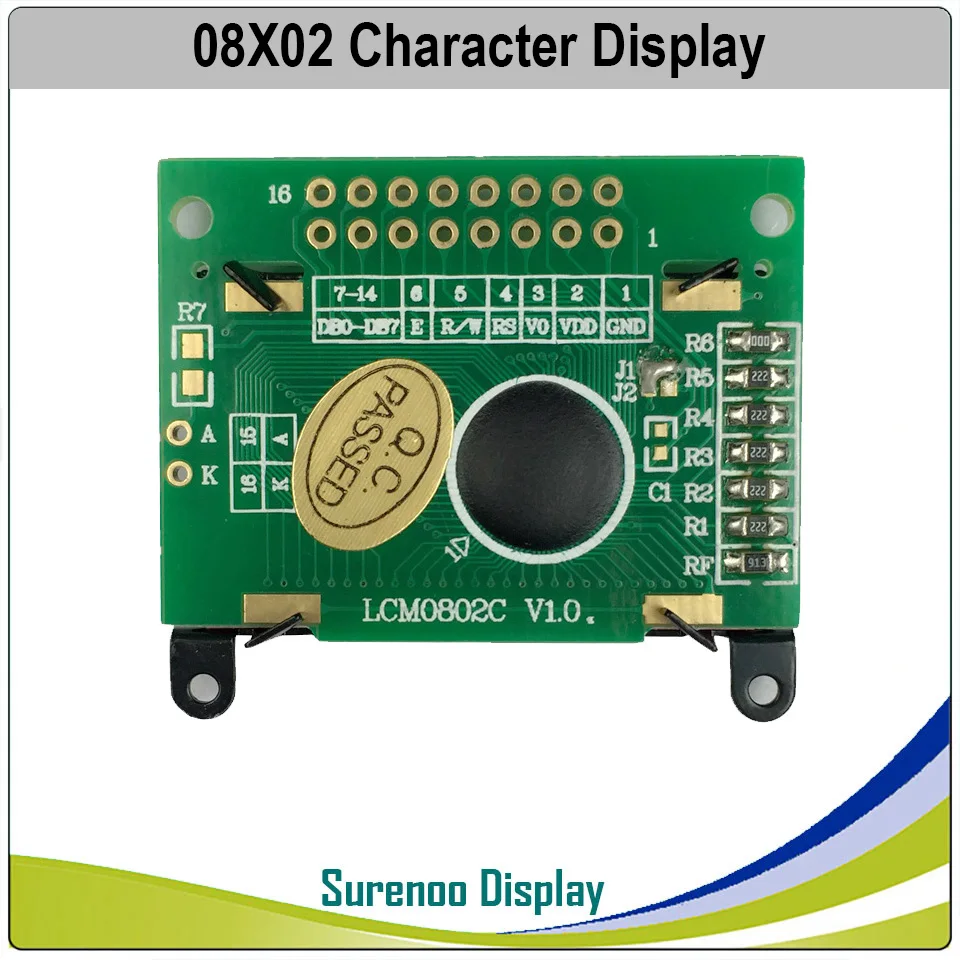 5 шт. X 8*2 0802 8X2 символ ЖК-модуль дисплей экран LCM с/без подсветки встроенный контроллер SPLC780D