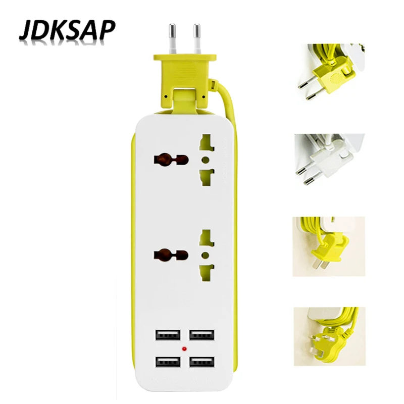 

Портативный удлинитель с 4 USB-портами для зарядки, 1,5 м