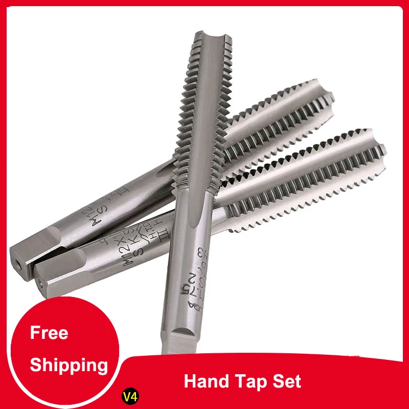 

Hand Tap Set Hand Screw Thread Taps SK S2 Alloy Steel Machine Screw Tap Drill Bit Hand Tapping Tools M2-M24 3pcs Sets