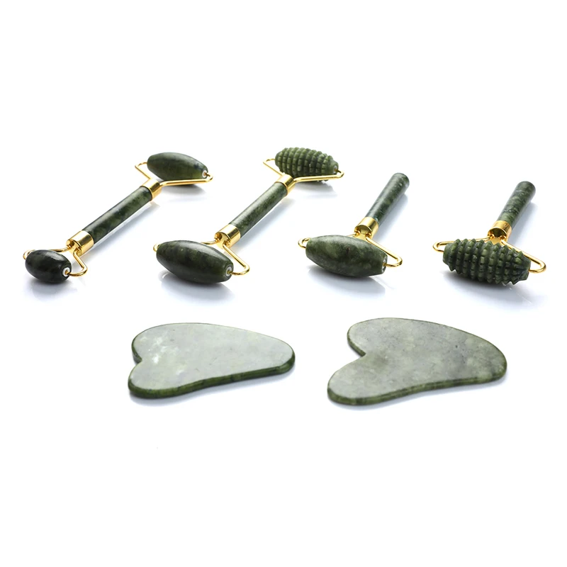 

1PCS Face Massage Slimming Tools Jade Roller Quartz Natural Stone Gua Sha Slimmer Lift Wrinkle Double Chin Remover Beauty Care