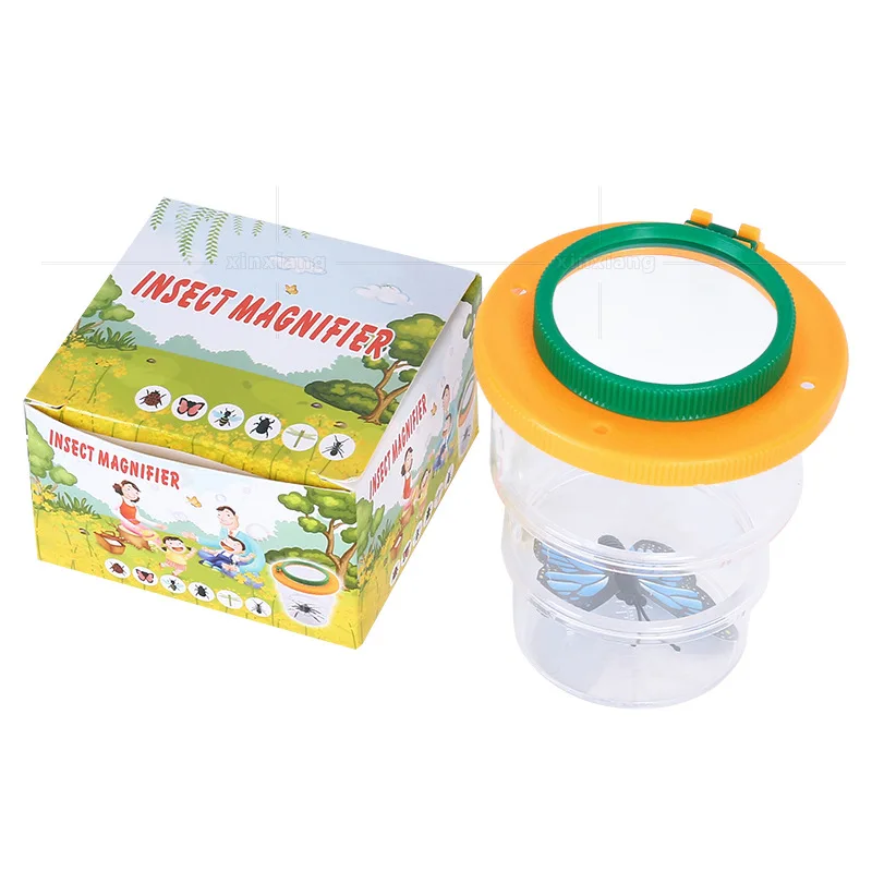 

Tri-fold Kids Magnifying Glass Portable Multifunctional Student Insect Magnifying Glasses 5X 8X Animal Butterfly Magnifier Loupe