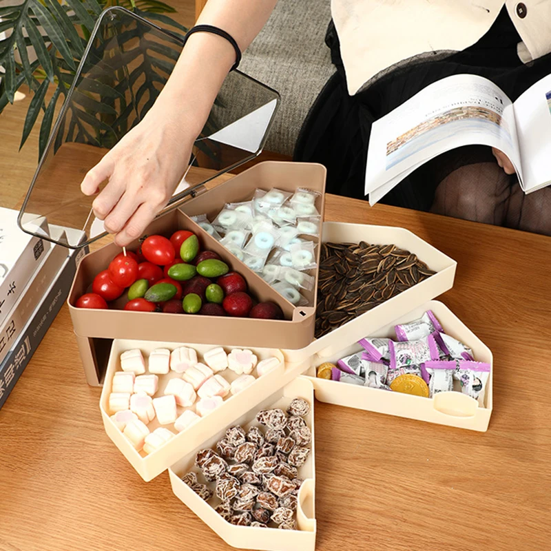 

Diamond-Shaped Multifunctional Candy Tray Storage Tray Rotating Tray for Home for kitchen,bedroom 23.5X23X12.5cm TB Sale