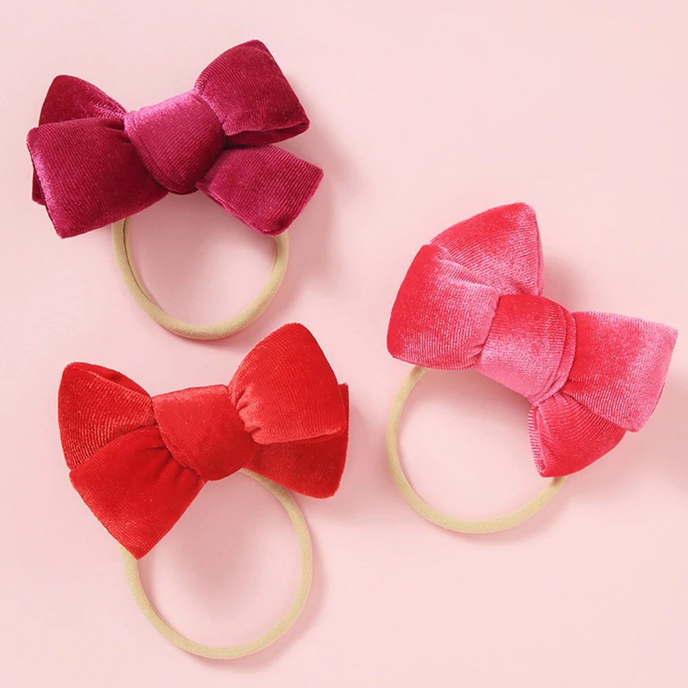 

Fashion Large Bows Baby Girls Headbands Children Velvet Nylon Elastic Hair Band 2021 Newborn Bowknot Headwear Hair Accessories