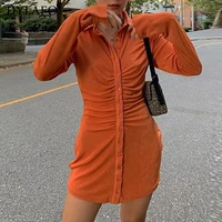 2021 spring autumn stack design flannel pleated bodycon dresses for women enegant party street casual long sleeve mini dress
