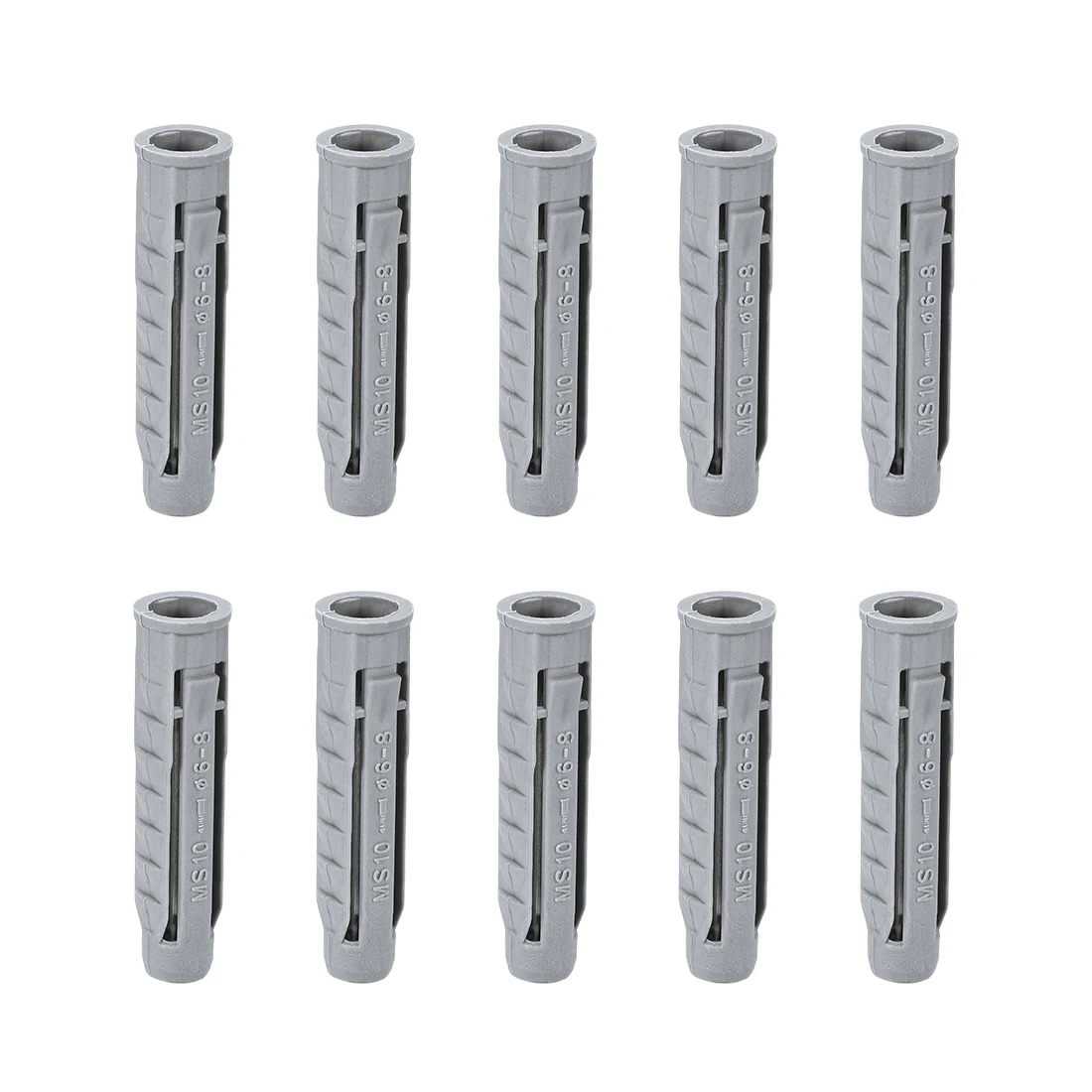 

uxcell 50pcs 10mmX48mm Plastic Expansion Pipe Column Concrete Anchor Wall Plug Gray for Home Garden DIY Application
