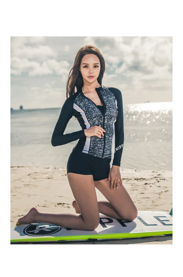 Одежда для плавания для женщин Модный Rashguard купальник для серфинга с длинным рукавом танкини больших размеров для серфинга купальные костюмы Раш Гард бадпак