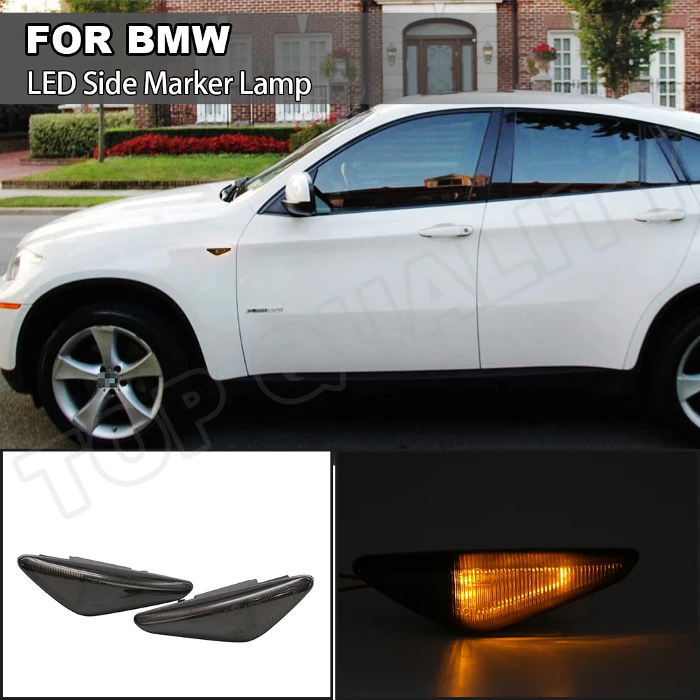 

Боковой Габаритные фары стайлинга автомобилей для BMW 3 5 6 серия X3 F25 X5 E70 LCI X6 E71 E72 Гибридный 2X дымчатые линзы светодиодный поворотник светильн...