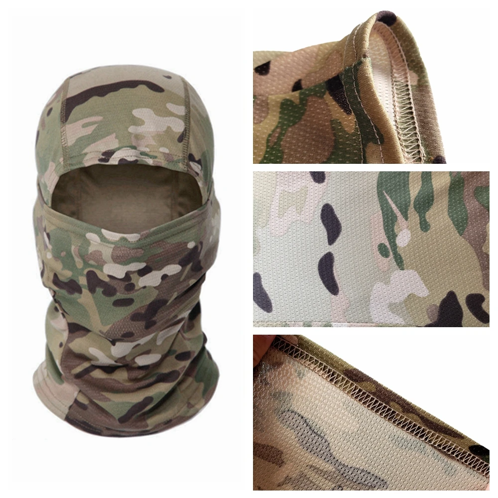 

Tactical Camouflage Balaclava Full Face Mask CS Wargame Army Hunting Cycling Sports Helmet Liner Cap Military Multicam CP Scarf