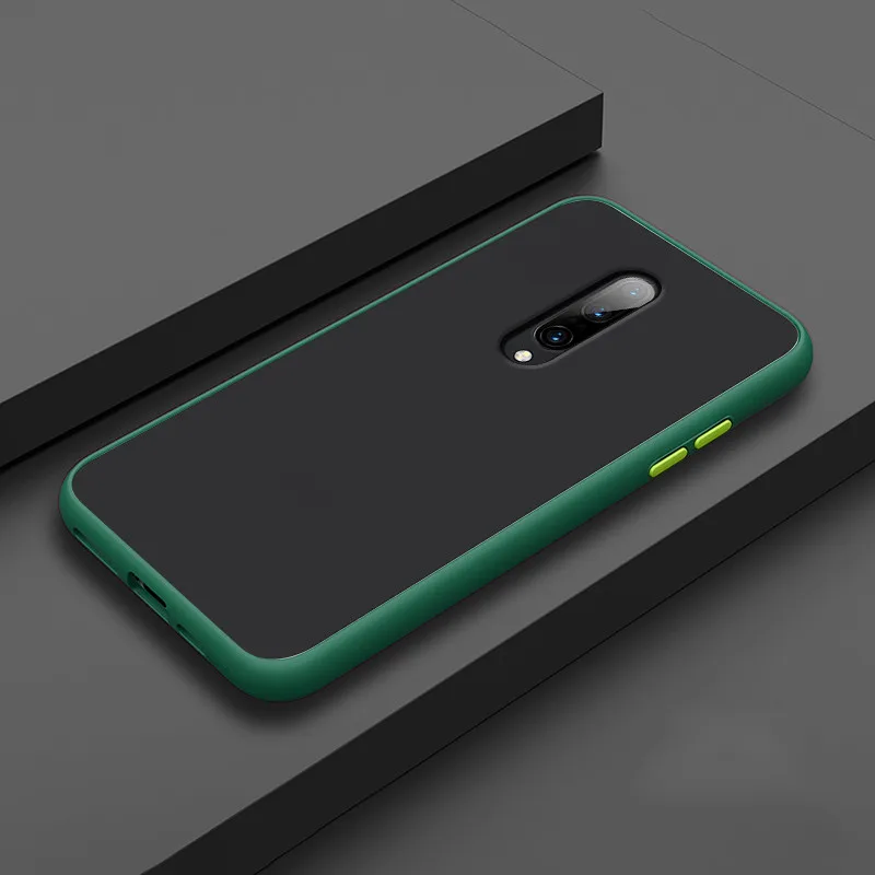 Матовый сенсорный чехол для телефона для Oneplus 7 Pro чехол силиконовая задняя крышка для One Plus 7 Pro Силиконовый противоударный чехол - Цвет: Dark Green