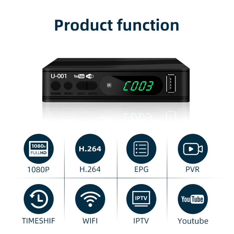 DVB-T2 Tuner Receiver HD 1080PSatellite Decoder TV DVB T2 C USB Built-in Russian Manual For Monitor Adapter | Электроника