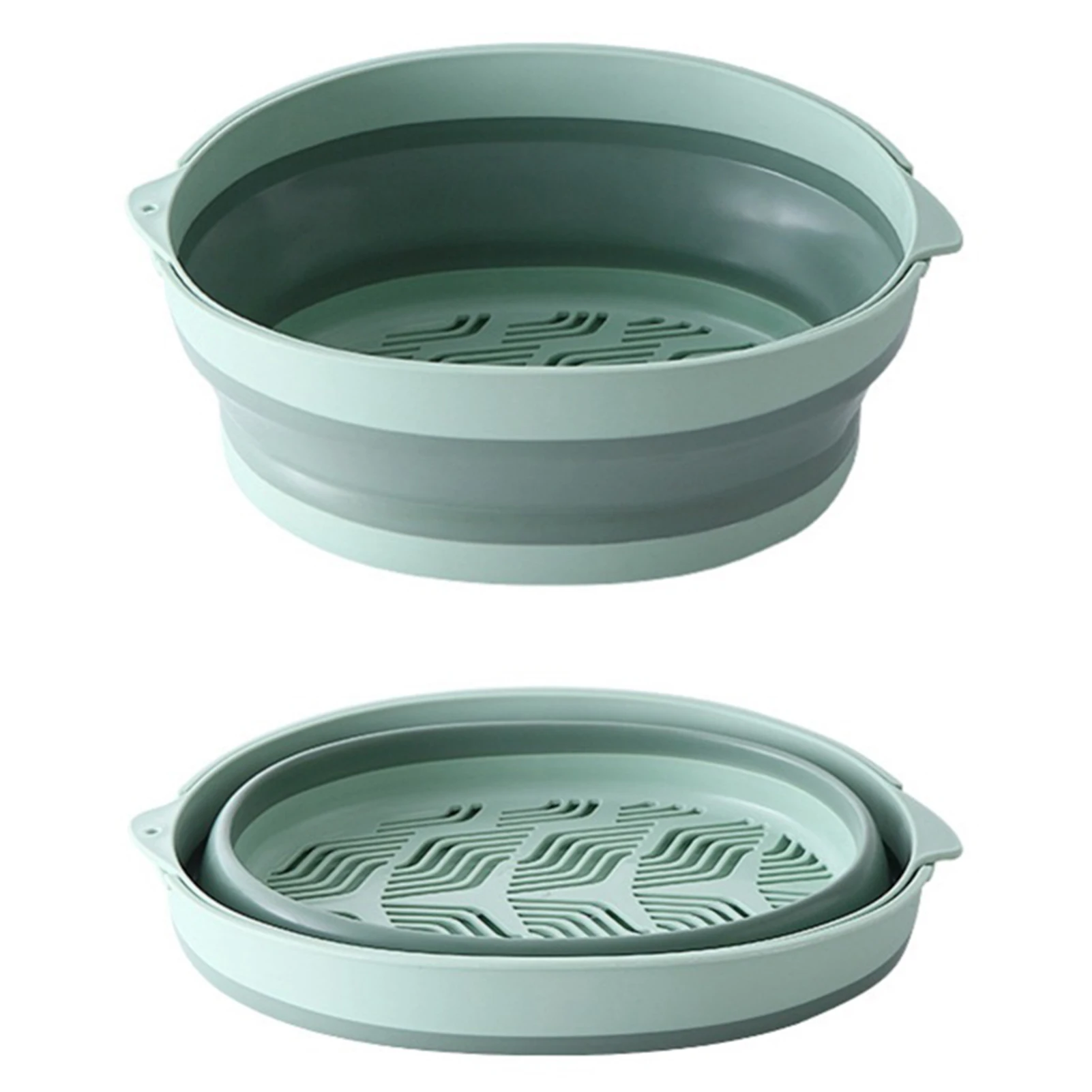 

Drain Basket Double Thicken Folding Kitchen Hollow Rice Washing Plastic Sink Fruit Basket Portable Foldable GRSA889