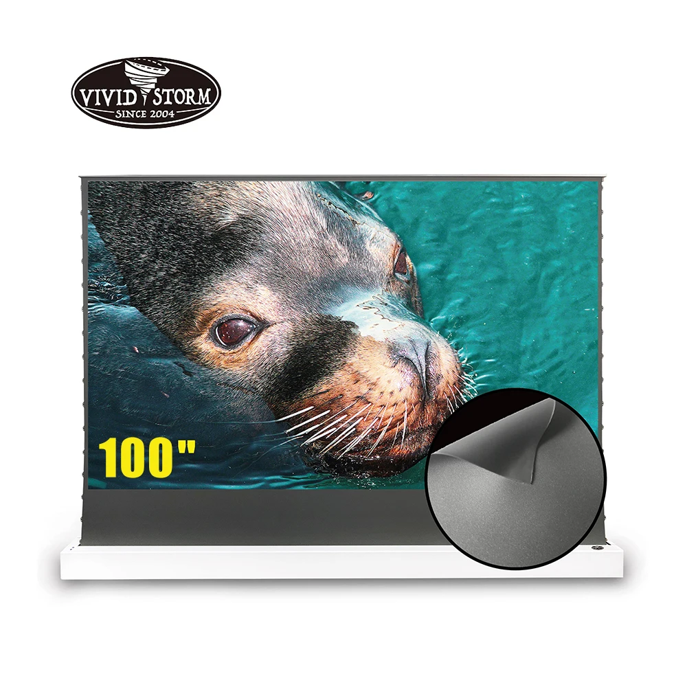 Экран для проектора VIVIDSTORM Vividstorm 100 дюймов с моторизованным роллом ALR Obsidian 0.8 Gain 4k Fold on.