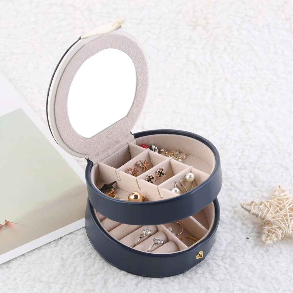 Портативная коробка для хранения ювелирных изделий кожаный Органайзер простые
