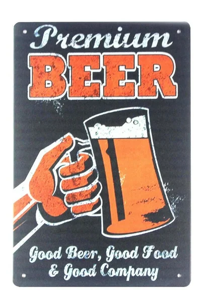 

Premium beer bar pub club tin metal sign at home decor store