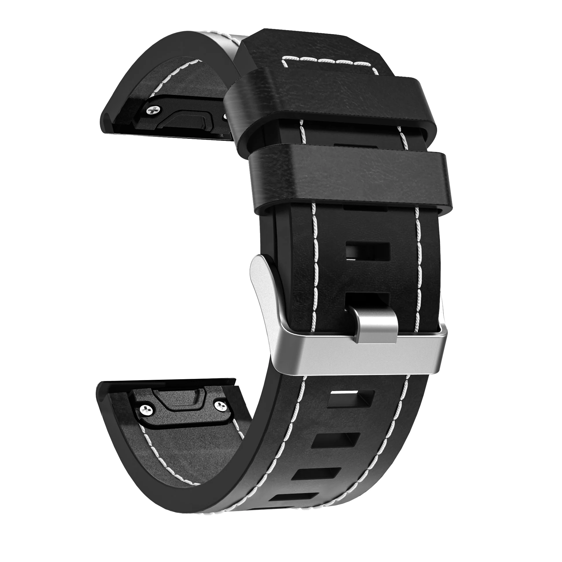fashion Leather wrist Watch Strap Easy fit quick Link Bracelet Belt 26MM For Garmin Fenix 6X sport band wristbands | Наручные часы