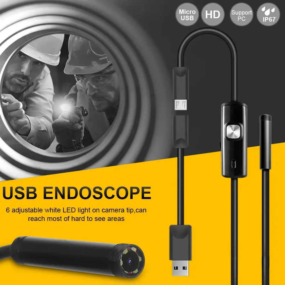 6 светодиодный usb-эндоскоп 5 мм мобильный телефон с жестким трубчатым каналом