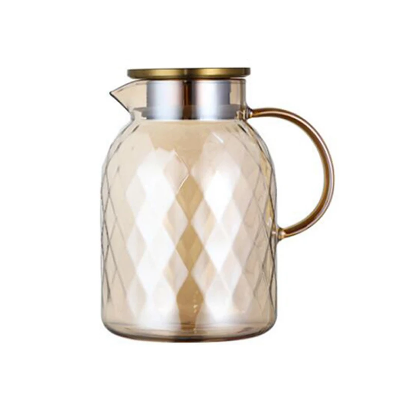 Стеклянный чайник с алмазной текстурой набор из кувшина для горячей и холодной
