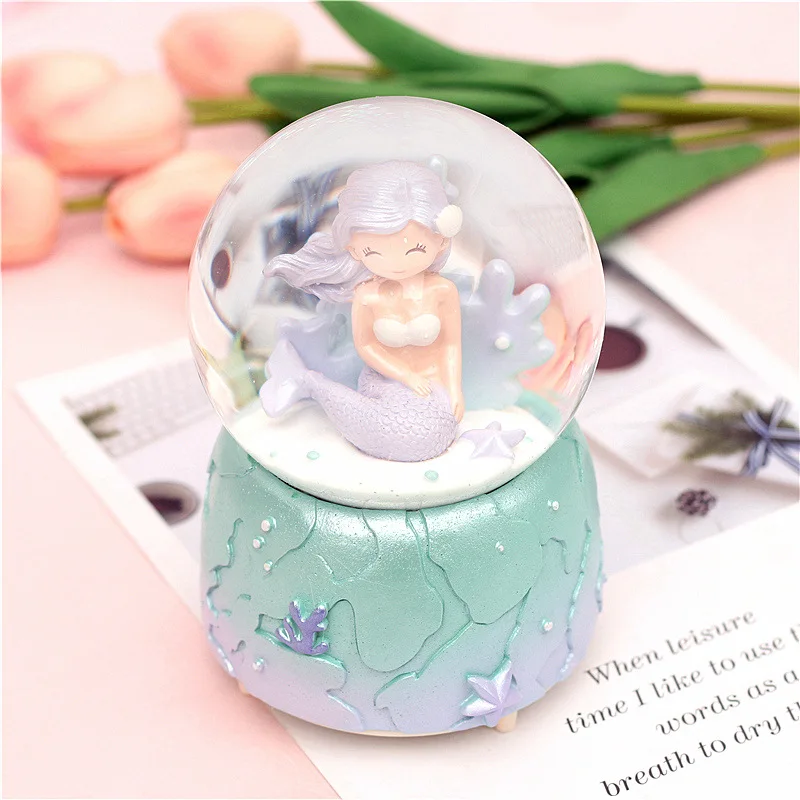 Снежные глобусы музыкальные с танцующими снежинками ручной работы водные шары