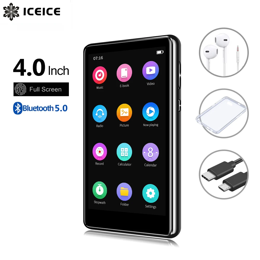 Новинка Bluetooth MP3-плеер ICEICE с высоким разрешением и Полноразмерным сенсорным