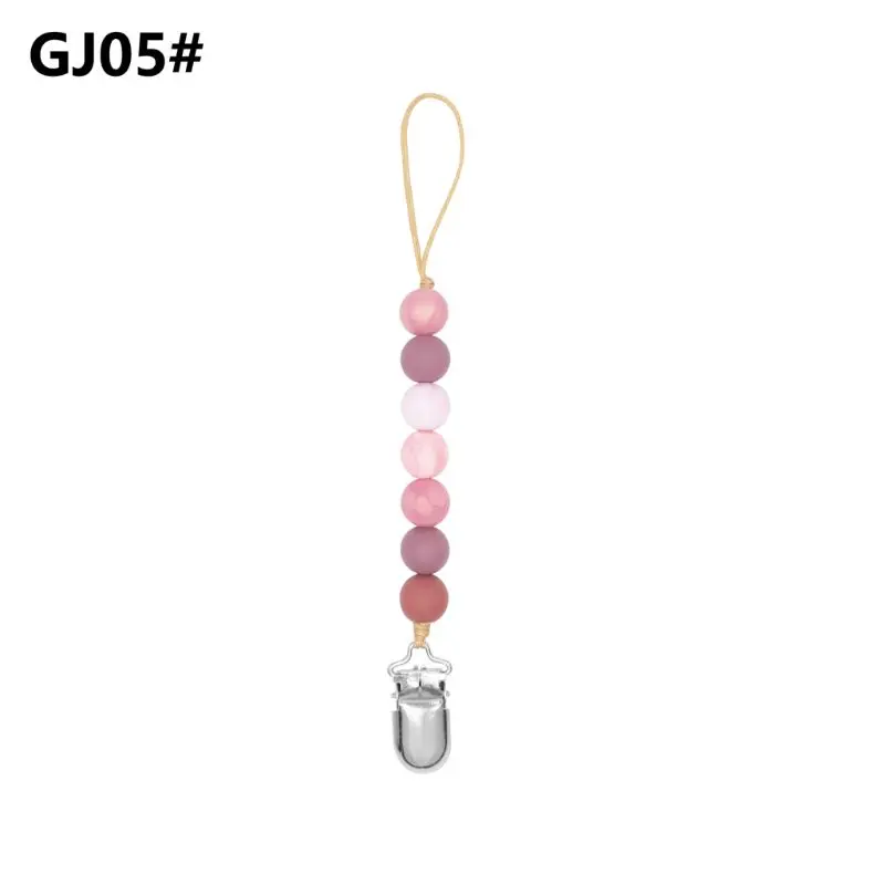 

Dummy Clips Baby Boys Girls Pacifier Chain Silicone Teething Relief Toys Beads Soothie Pacifier Holder Clips Baby Shower Gift