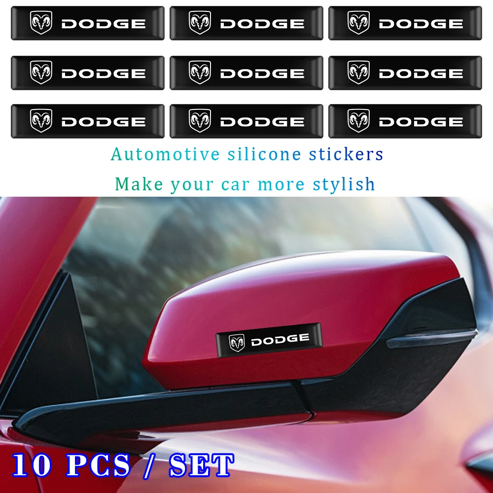 

10Pcs 3D Car Styling Decoration Epoxy Resin Long Emblem Badge Sticker Decals Wheel Steering Wheel Decals for Dodge Ram 1500