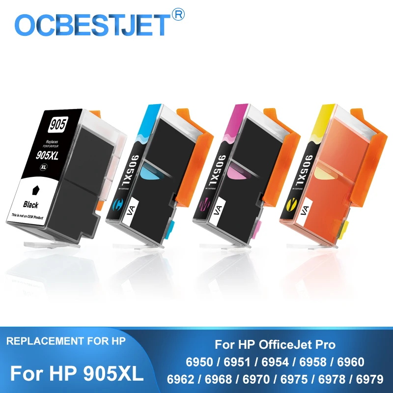 

[Сторонний бренд] для HP 905XL 905X 905 XL сменный чернильный картридж для HP 6950 6951 6954 6958 6960 6962 6968 6970 6975 6978