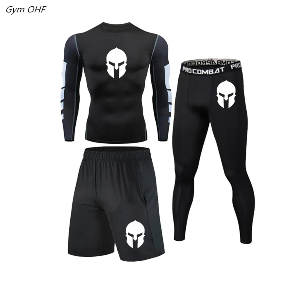

Rashguard Men Compression Sportswear Set Gym Running Sport Clothes Jogging Tights Tracksuit Fitness T-Shirt Leggings