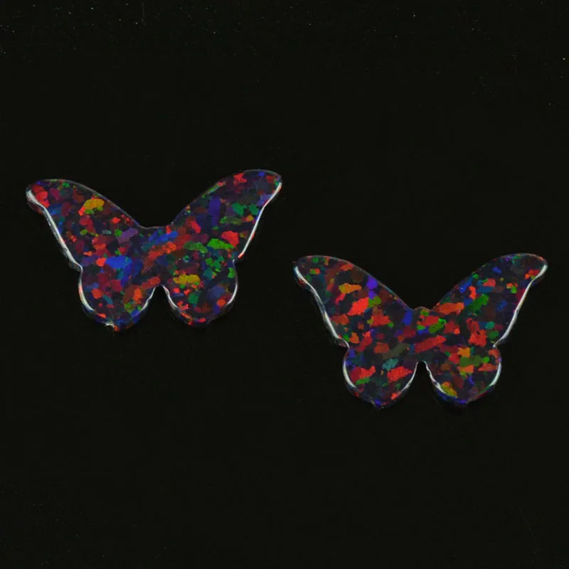 Wholesale price butterfly shape synthetic opal OP71 black loose stone for women girl necklace in 78 colors | Украшения и