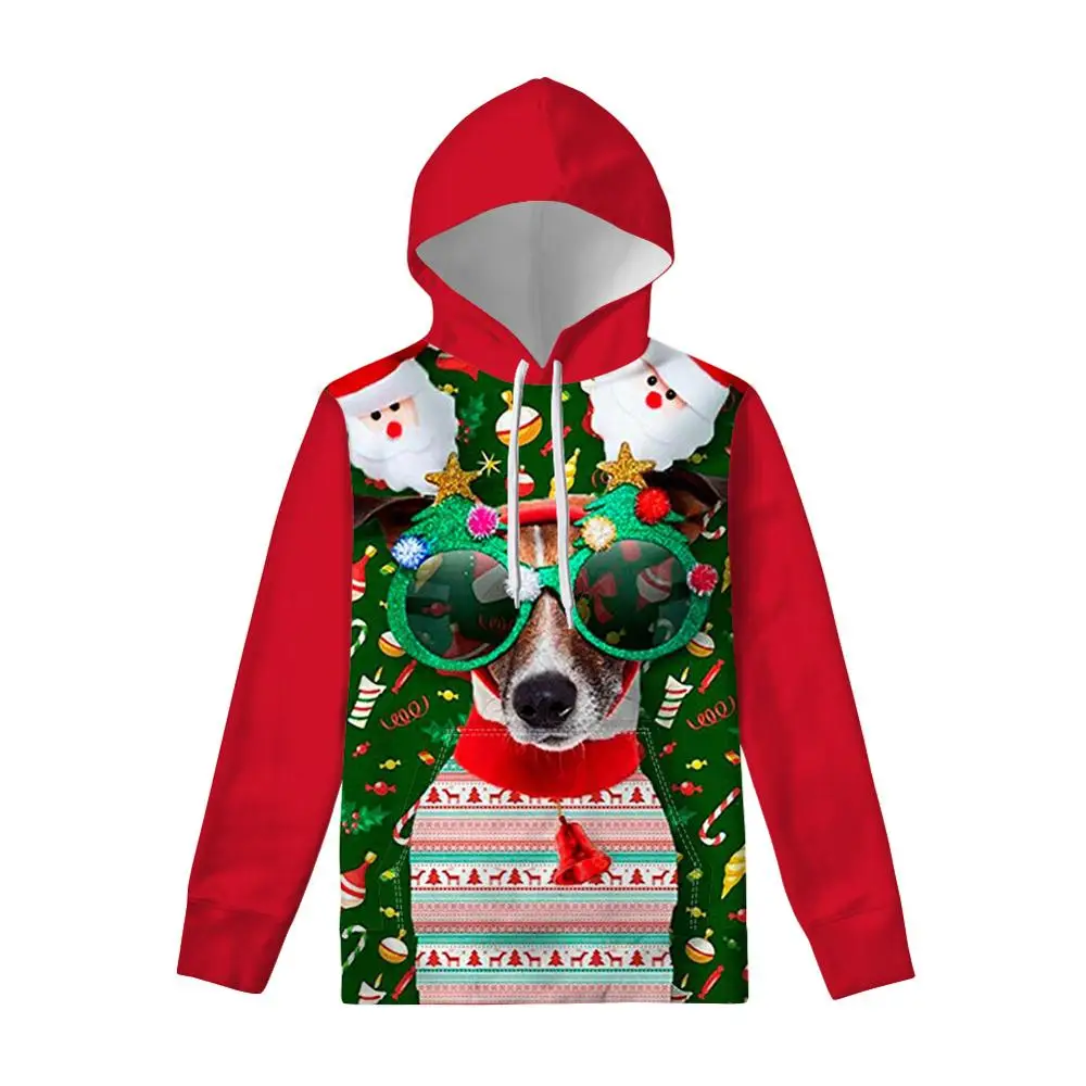 QA207Z72 FORUDESIGNS/уродливые Рождественские толстовки с принтом животных; Женская толстовка; пуловеры в стиле Харадзюку; уличная толстовка с капюшоном и длинными рукавами - Цвет: QA207Z72