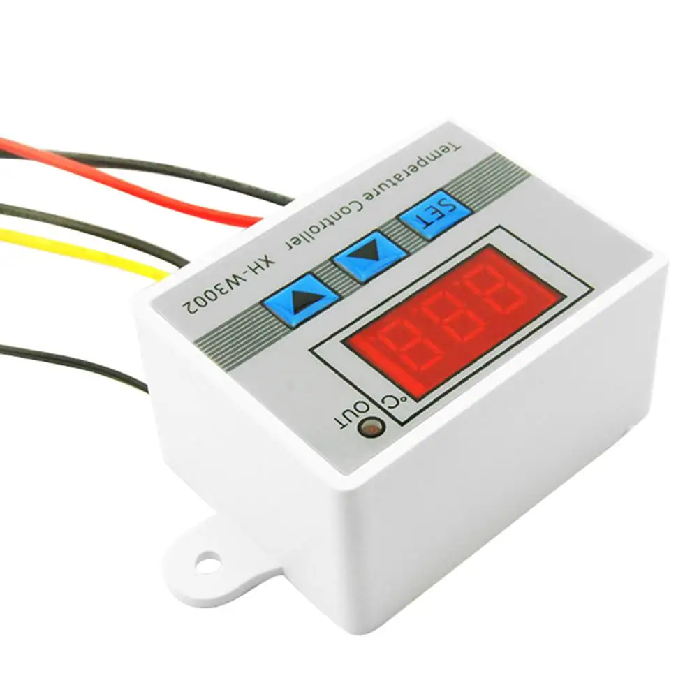 

W3002 12V-220V Digital LED Temperature Controller 10A Thermostat Control Switch Probe with waterproof sensor