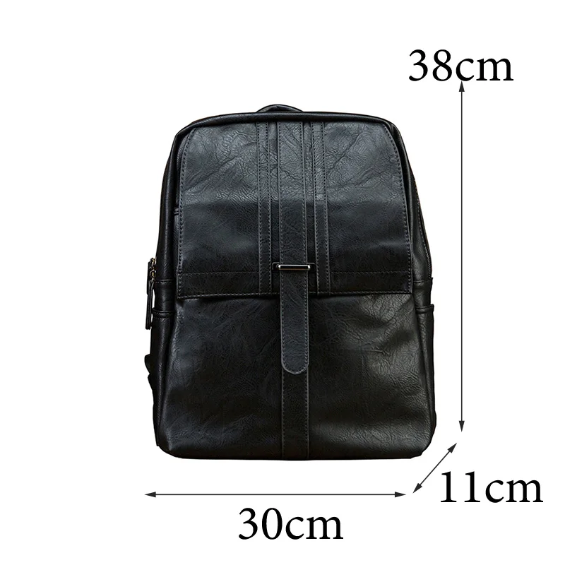 

AETOO Men's leather backpack, large-capacity fashion trendy computer bag, simple travel backpack, leather men's bag