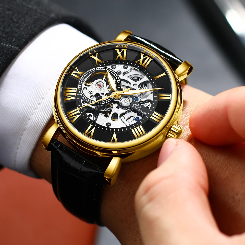 

CHENXI New Men's Luxury Watch Top Brand Waterproof Automatic Mechanical Wrist Watch for Men Business Skeleton Tourbillon Watches