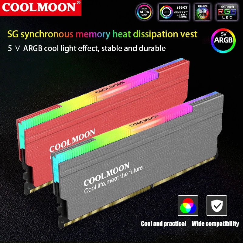 Жилет памяти Coolmoon RGB RAM теплоотвод 5В 3Pin ARGB MB SYNC CM-RA1 | Компьютеры и офис