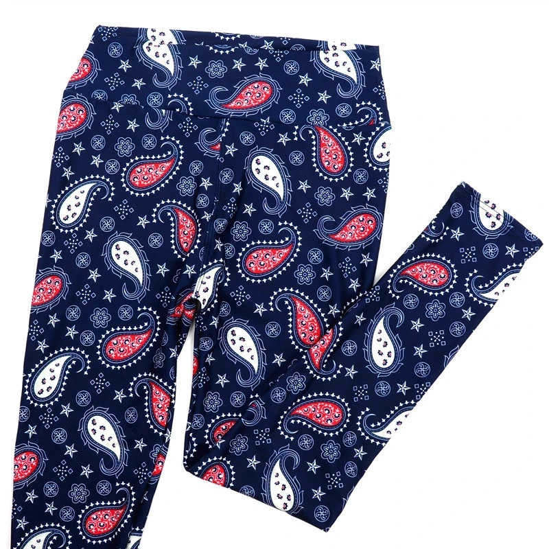 

2020 new butter soft tights four-way stretch 230gsm sexy fashion paisley blue leggings women