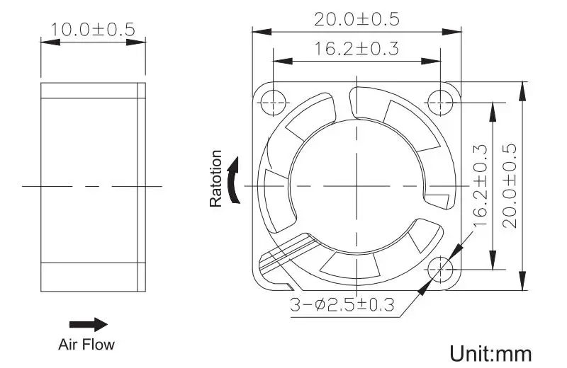 Мини микро маленький вентилятор охлаждения 20 мм тонкий 10 20X20X10mm 2010 DC 12V 0.08A для pm2.5