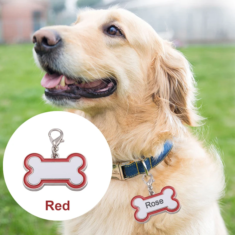 

Personalized Metal Collar Pet ID Tag Engraved Pet ID Name for Cat Puppy Dog Tag Pendant Keyring Bone Pet Accessories