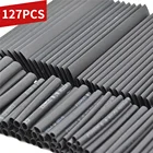 Термостойкие трубки 127 шт., термоусадочные трубки для упаковки, термоусадочные трубки, изоляционные трубки для проводов в ассортименте