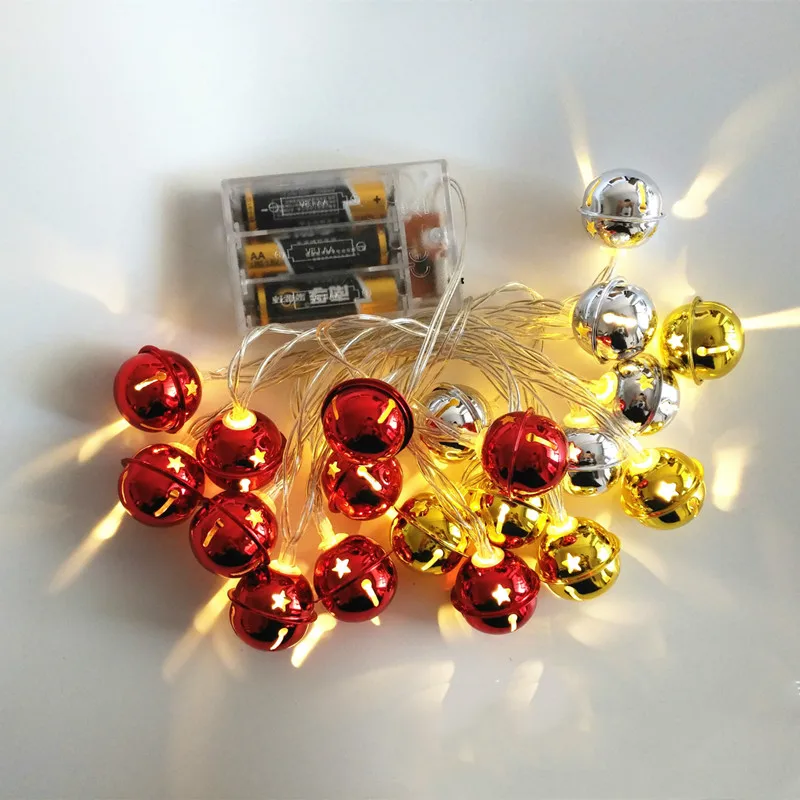 

Bells LED String Lights Christmas Led Light for Indoor Bedroom Garland Curtain Holiday Red Wall Decoration Party Guirnalda Luces
