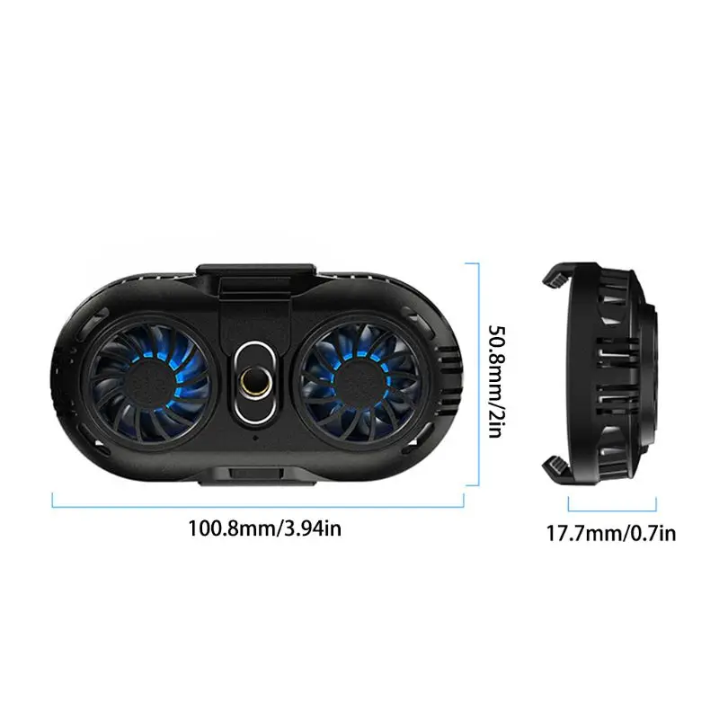 

Mobile Phone Radiator Gaming Universal Phone Cooler Portable Double Fan Holder Heat Sink For -IPhone -Samsung -Huawei
