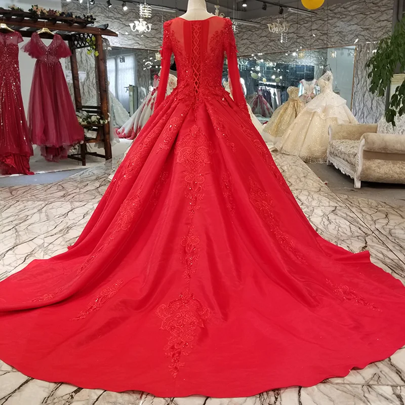 LS0559 красное свадебное платье формальное o шея иллюзия полупрозрачный длинный