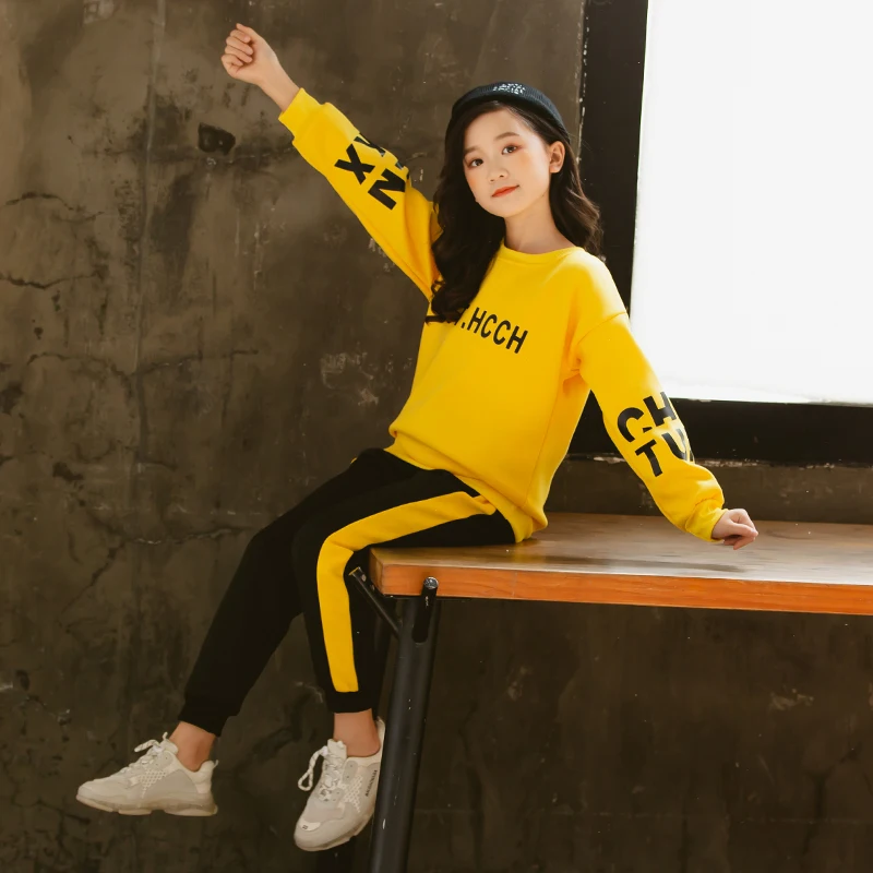 MudiPanda Girls Clothes 2021 Autumn Long Sleeve Shirts + Pants Suits Kids Teen Children Clothing Sets 5 6 7 8 9 10 12 Years | Детская